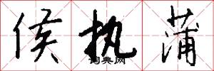 侯执蒲怎么写好看