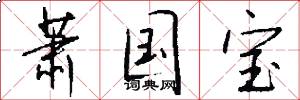 萧国宝怎么写好看