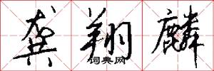龚翔麟怎么写好看