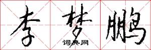 李梦鹏怎么写好看