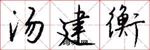 汤建衡怎么写好看
