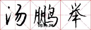 汤鹏举怎么写好看