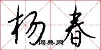 杨春怎么写好看