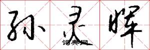 孙灵晖怎么写好看