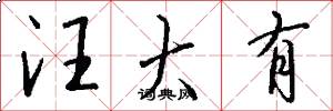 汪大有怎么写好看