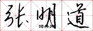 张明道怎么写好看