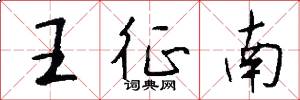 王征南怎么写好看