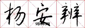 杨安辨怎么写好看