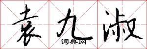 袁九淑怎么写好看