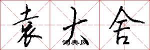 袁大舍怎么写好看