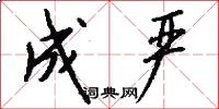 成严怎么写好看