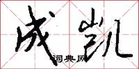 成凯怎么写好看