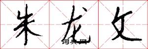 朱龙文怎么写好看