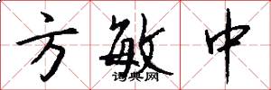 方敏中怎么写好看