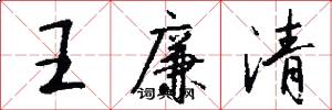 王廉清怎么写好看