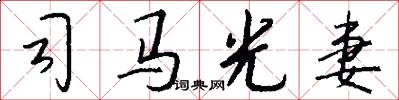司马光妻怎么写好看
