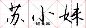 苏小妹怎么写好看