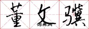 董文骥怎么写好看