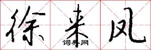 徐来凤怎么写好看