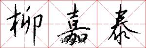 柳嘉泰怎么写好看