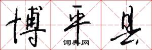 博平县怎么写好看