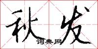 秋发怎么写好看