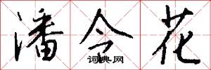 潘令花怎么写好看
