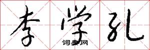 李学孔怎么写好看