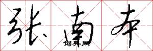 张南本怎么写好看
