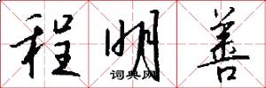 程明善怎么写好看