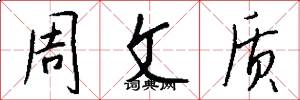 周文质怎么写好看