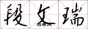 段文瑞怎么写好看