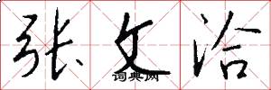 张文洽怎么写好看