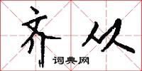 齐从怎么写好看