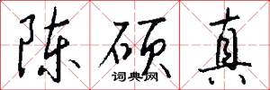 陈硕真怎么写好看