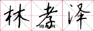 林孝泽怎么写好看