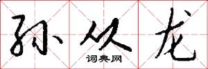 孙从龙怎么写好看