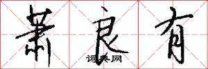 萧良有怎么写好看