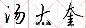 汤大奎怎么写好看