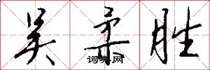 吴柔胜怎么写好看