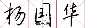 杨国华怎么写好看