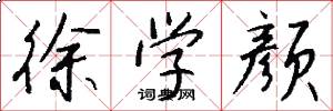 徐学颜怎么写好看