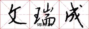 文瑞成怎么写好看