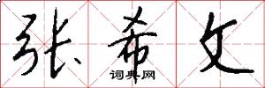 张希文怎么写好看