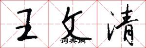 王文清怎么写好看