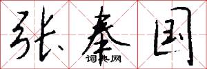 张奉国怎么写好看