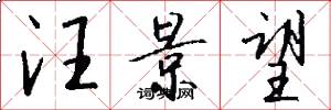 汪景望怎么写好看