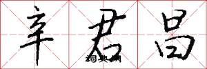 辛君昌怎么写好看