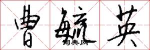 曹毓英怎么写好看