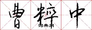 曹粹中怎么写好看